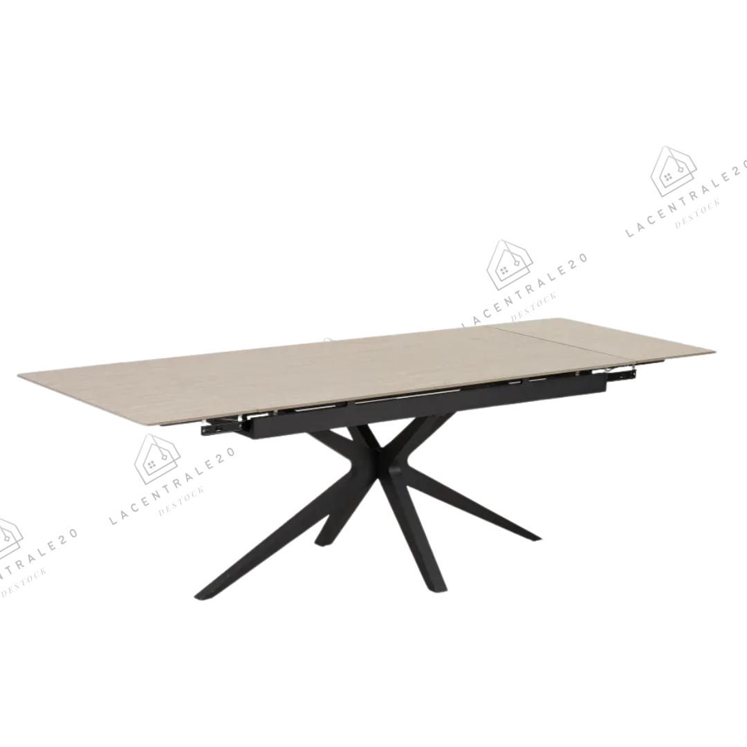 Table à manger Tania extensible travertin Mat