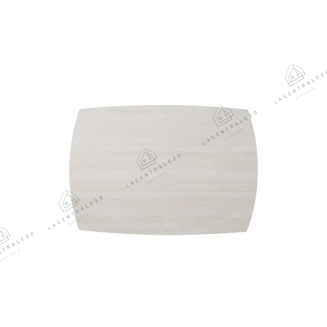 Table à manger Nysa extensible céramique travertin Blanc