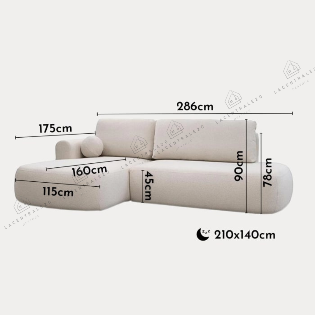 Canapé angle convertible Lola
