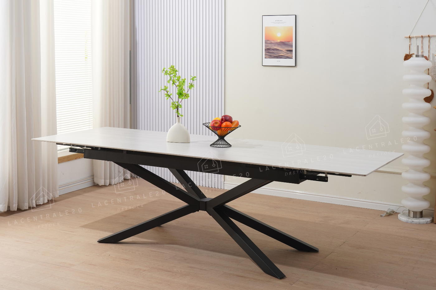 Table à Manger Extensible Travertin