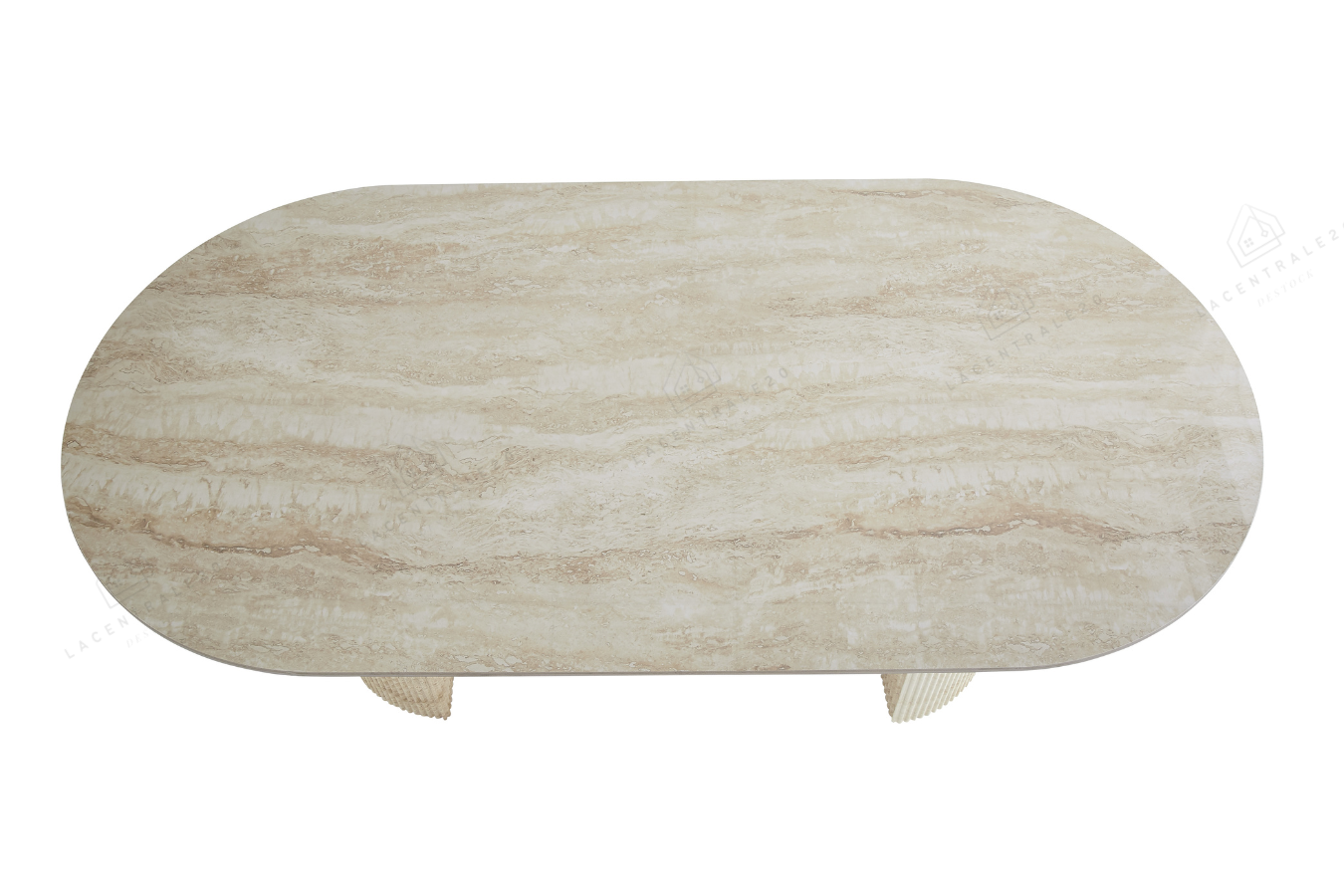 Table à manger Anna effet travertin