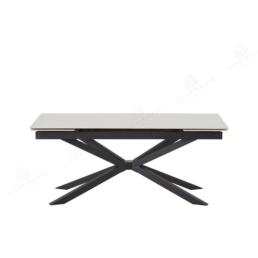 Table à manger Nana extensible céramique travertin Blanc