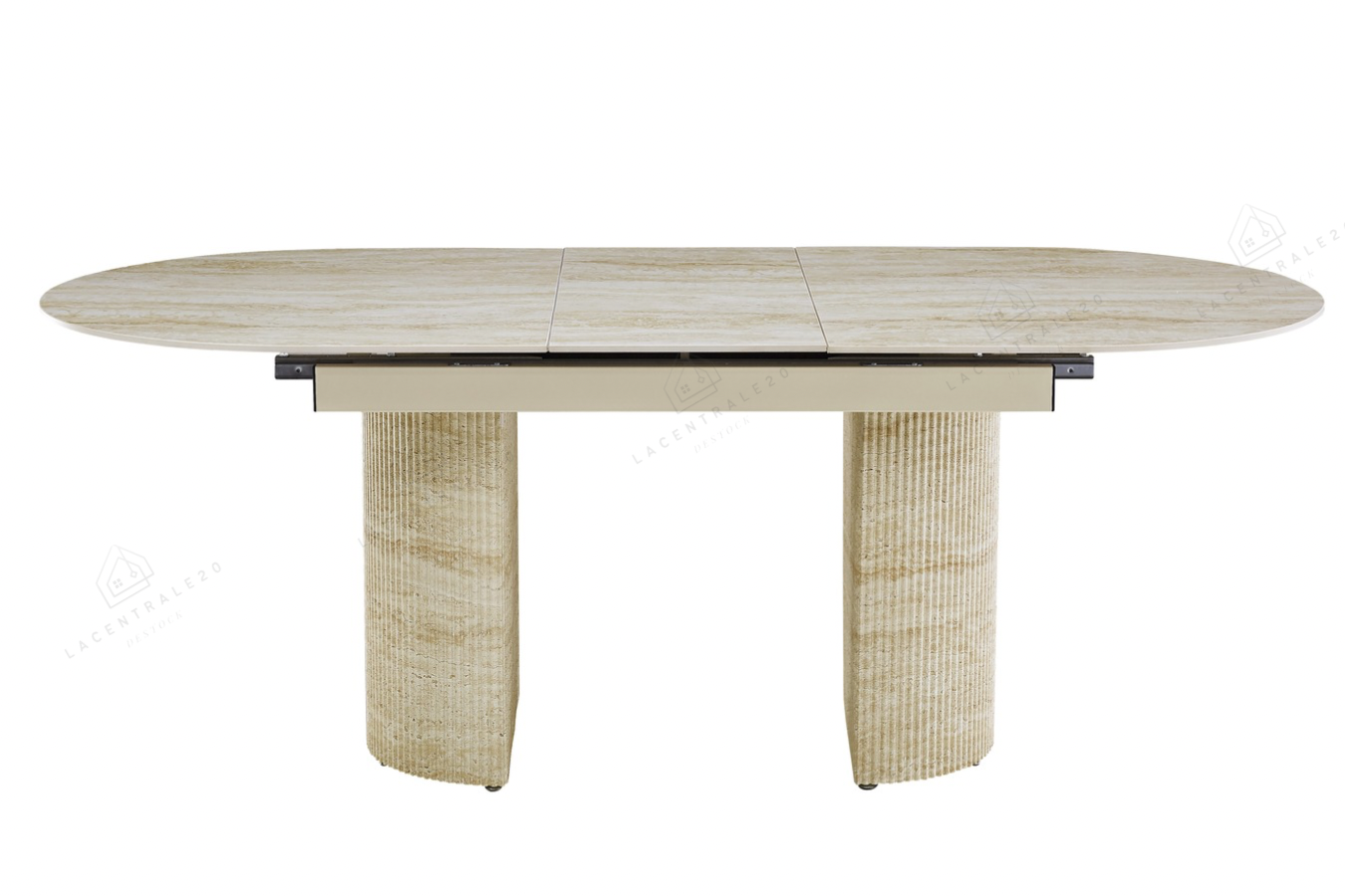 Table à manger Sahara extensible effet travertin