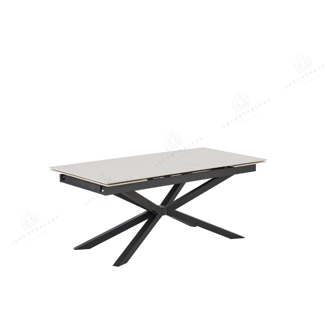 Table à manger Nana extensible céramique travertin Blanc