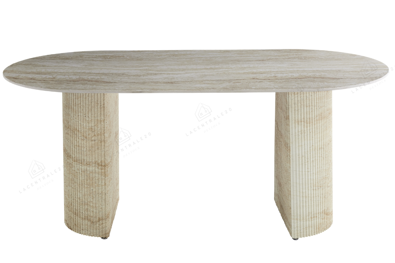 Table à manger Anna effet travertin