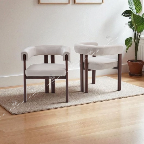 Chaise Tina bois de noyer - Lot de 2