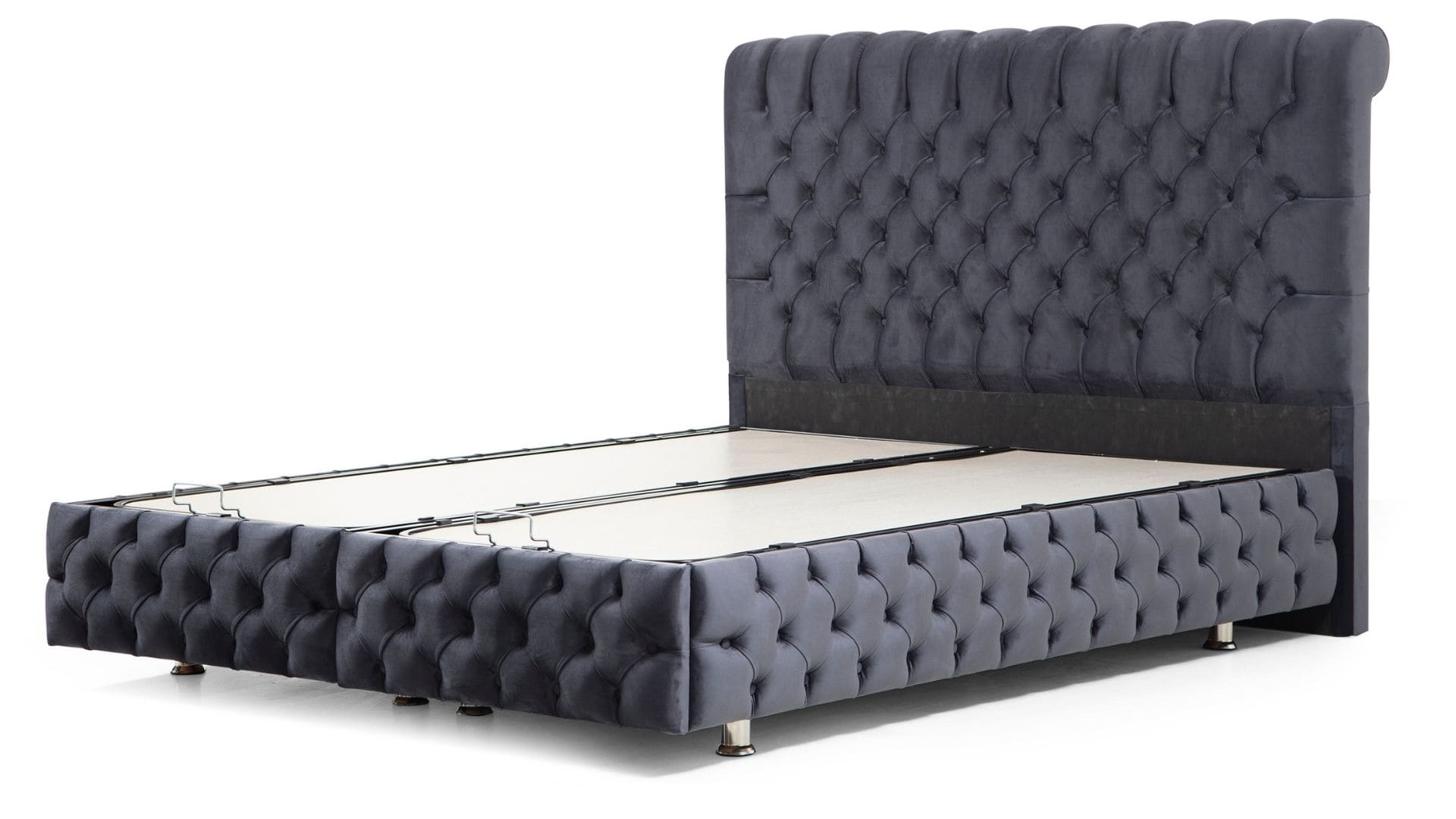 Lit Coffre Luna Gris Anthracite