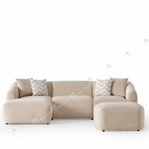 Canapé d’angle - Tissu velours ou laine bouclée - Porto