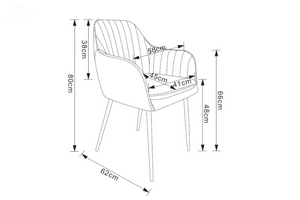 Chaise salle à manger – velours & pied métal (noir / chrome / gold) – Lot de 2, 4 ou 6 – Canva