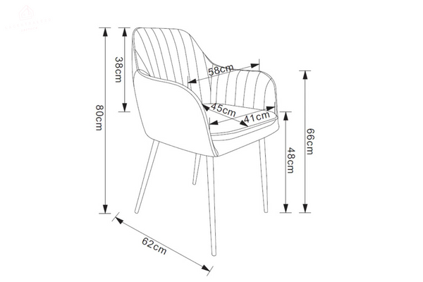 Chaise salle à manger – velours & pied métal (noir / chrome / gold) – Lot de 2, 4 ou 6 – Canva