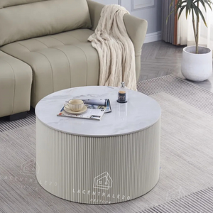 Table basse - Effet marbre blanc ou gris - Valmy