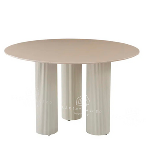 Table à manger - Effet marbre ou céramique - Ronde - Anaïs