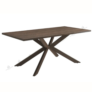 Table à manger - Effet Noyer - Pied métal effet noyer - Xavier