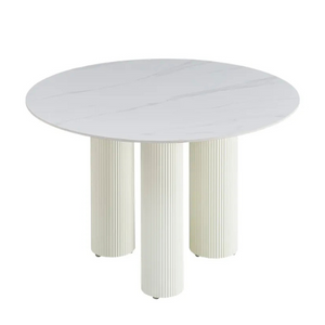 Table à manger - Effet marbre ou céramique - Ronde - Anaïs