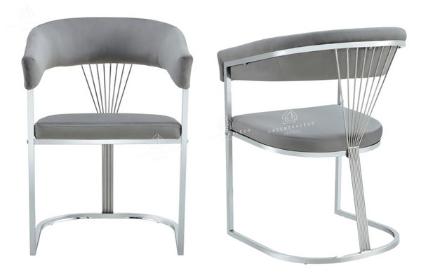 Chaise salle à manger - Tissu velours – Pied métal ( noir / chromé / or )- Lot de 2 / 4 /6 – Brittany
