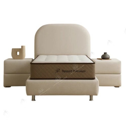 Lit coffre - 1 place - Beige - Jade
