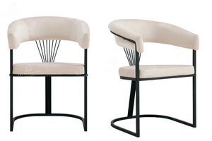 Chaise salle à manger - Tissu velours – Pied métal ( noir / chromé / or )- Lot de 2 / 4 /6 – Brittany