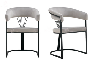 Chaise salle à manger - Tissu velours – Pied métal ( noir / chromé / or )- Lot de 2 / 4 /6 – Brittany