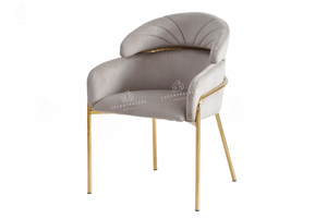 Chaise salle à manger - Tissu velours – Pied métal ( chromé / or )- Lot de 2 / 4 /6 – Emily