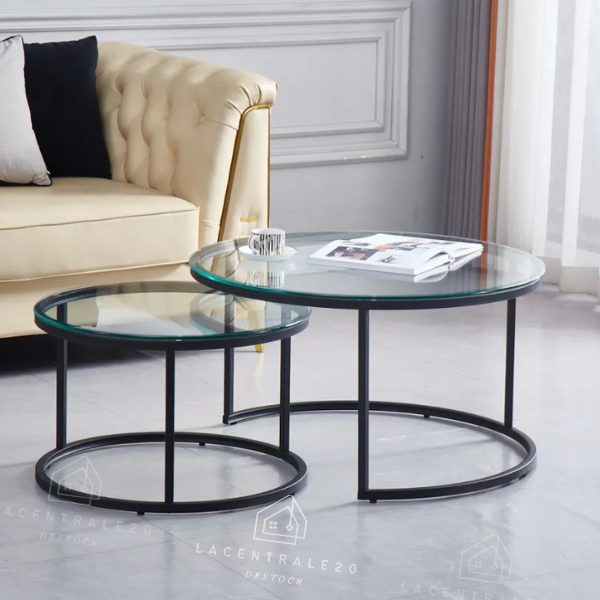 Table basse Gigogne en verre