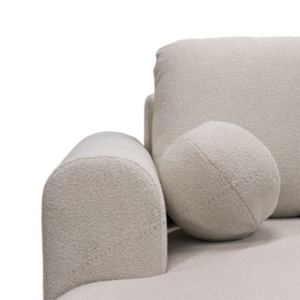 Canapé d’angle - Convertible – Tissu laine bouclée – 286×175cm – Lola