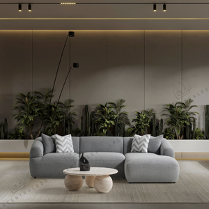 Canapé d’angle - Tissu velours ou laine bouclée - Porto