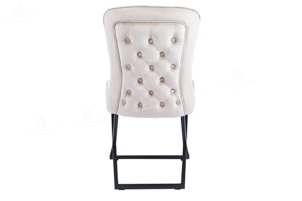 Chaise salle à manger - Tissu velours – Pied métal ( noir / chromé / or )- Lot de 2 / 4 /6 – Gabrielle