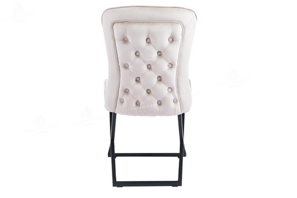 Chaise salle à manger - Tissu velours – Pied métal ( noir / chromé / or )- Lot de 2 / 4 /6 – Gabrielle