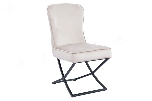 Chaise salle à manger - Tissu velours – Pied métal ( noir / chromé / or )- Lot de 2 / 4 /6 – Gabrielle