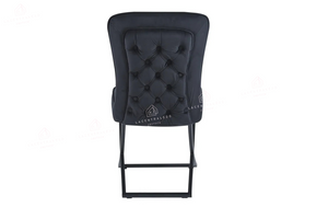 Chaise salle à manger - Tissu velours – Pied métal ( noir / chromé / or )- Lot de 2 / 4 /6 – Gabrielle