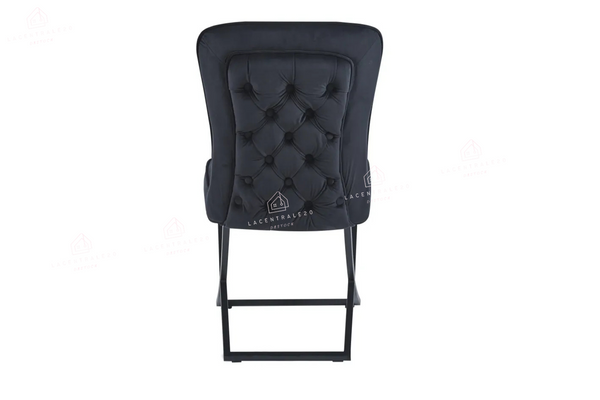 Chaise salle à manger - Tissu velours – Pied métal ( noir / chromé / or )- Lot de 2 / 4 /6 – Gabrielle