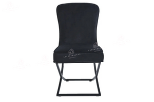 Chaise salle à manger - Tissu velours – Pied métal ( noir / chromé / or )- Lot de 2 / 4 /6 – Gabrielle