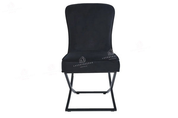 Chaise salle à manger - Tissu velours – Pied métal ( noir / chromé / or )- Lot de 2 / 4 /6 – Gabrielle