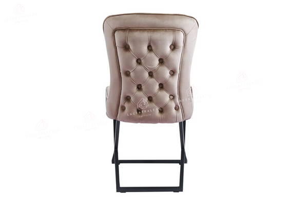 Chaise salle à manger - Tissu velours – Pied métal ( noir / chromé / or )- Lot de 2 / 4 /6 – Gabrielle