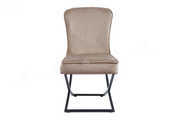 Chaise salle à manger - Tissu velours – Pied métal ( noir / chromé / or )- Lot de 2 / 4 /6 – Gabrielle
