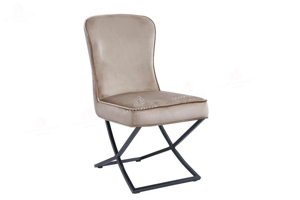 Chaise salle à manger - Tissu velours – Pied métal ( noir / chromé / or )- Lot de 2 / 4 /6 – Gabrielle