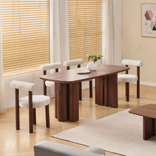 Table à manger - Effet Noyer - Trinity