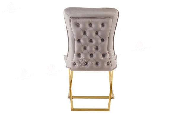Chaise salle à manger - Tissu velours – Pied métal ( noir / chromé / or )- Lot de 2 / 4 /6 – Gabrielle
