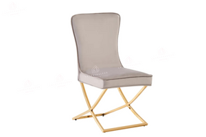 Chaise salle à manger - Tissu velours – Pied métal ( noir / chromé / or )- Lot de 2 / 4 /6 – Gabrielle