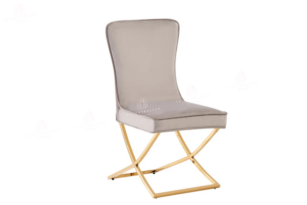 Chaise salle à manger - Tissu velours – Pied métal ( noir / chromé / or )- Lot de 2 / 4 /6 – Gabrielle