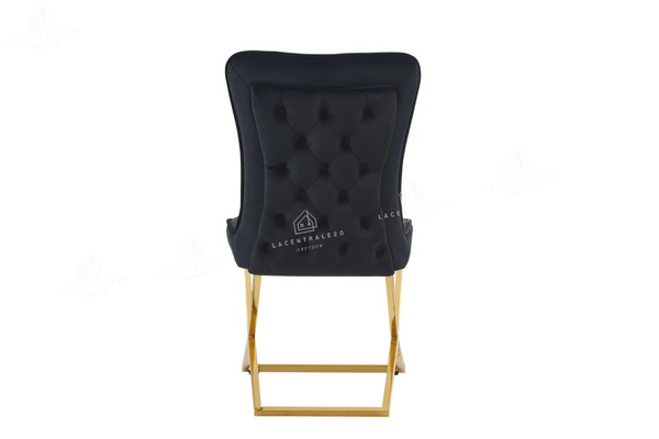 Chaise salle à manger - Tissu velours – Pied métal ( noir / chromé / or )- Lot de 2 / 4 /6 – Gabrielle