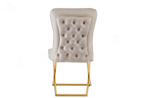 Chaise salle à manger - Tissu velours – Pied métal ( noir / chromé / or )- Lot de 2 / 4 /6 – Gabrielle