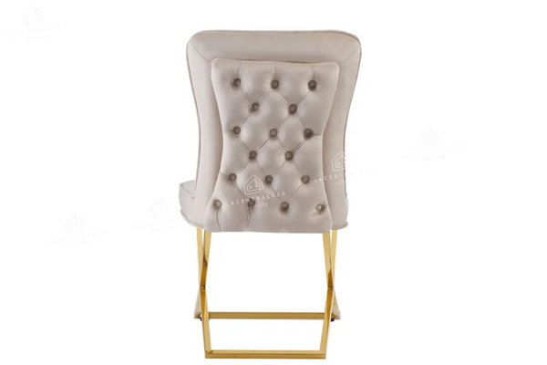 Chaise salle à manger - Tissu velours – Pied métal ( noir / chromé / or )- Lot de 2 / 4 /6 – Gabrielle