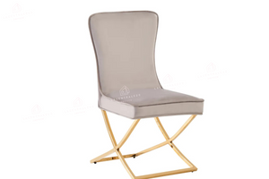 Chaise salle à manger - Tissu velours – Pied métal ( noir / chromé / or )- Lot de 2 / 4 /6 – Gabrielle