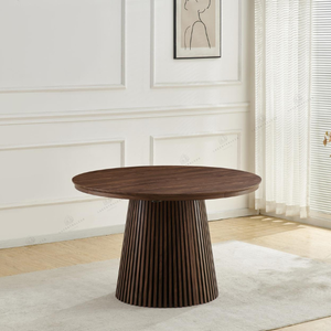 Table à manger - Extensible - Effet Noyer - Ronde - Siena