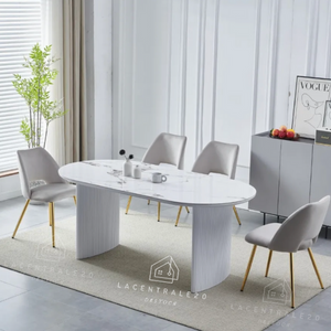 Table à manger - Effet Marbre - Ovale - Joséphine