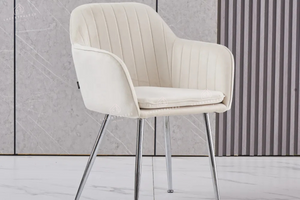 Chaise salle à manger – velours & pied métal (noir / chrome / gold) – Lot de 2, 4 ou 6 – Canva
