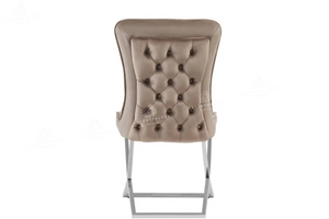 Chaise salle à manger - Tissu velours – Pied métal ( noir / chromé / or )- Lot de 2 / 4 /6 – Gabrielle