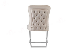Chaise salle à manger - Tissu velours – Pied métal ( noir / chromé / or )- Lot de 2 / 4 /6 – Gabrielle