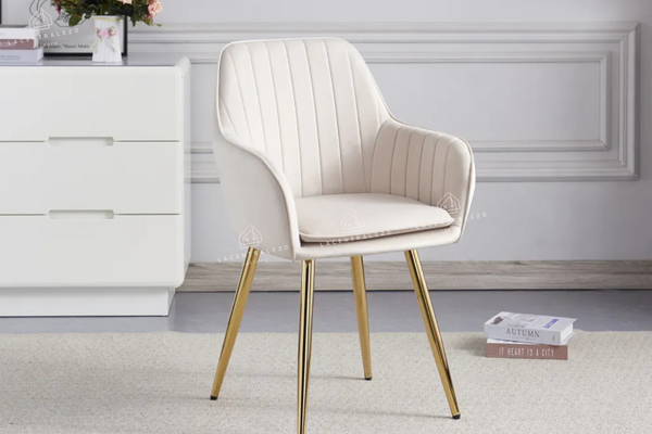 Chaise salle à manger – velours & pied métal (noir / chrome / gold) – Lot de 2, 4 ou 6 – Canva